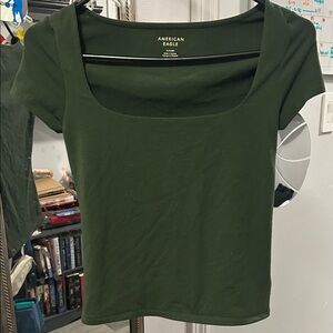 AMERICAN EAGLE Outfitters Women's Green Square neck top